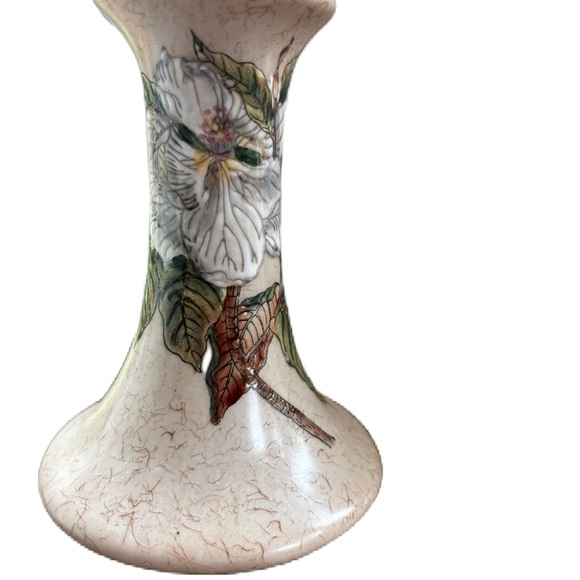 Elegant Ceramic Taper Candle Holders‎ Candlestick Holders Floral Painted - Picture 2 of 10